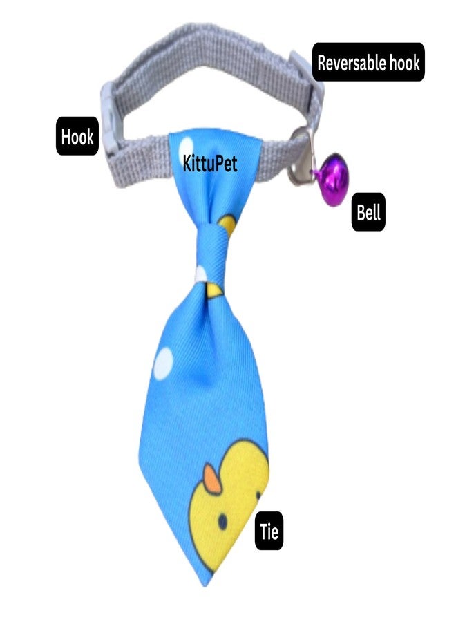 KittuPet Dog Neck tie, Neck tie Dog Collar, Sky Blue Dog Collar, Unique Dog Collar, Safety Breakaway Buckle, Neck tie cat, Neck tie Collar cat (Blue, Cotton Dog tie) - Image 3